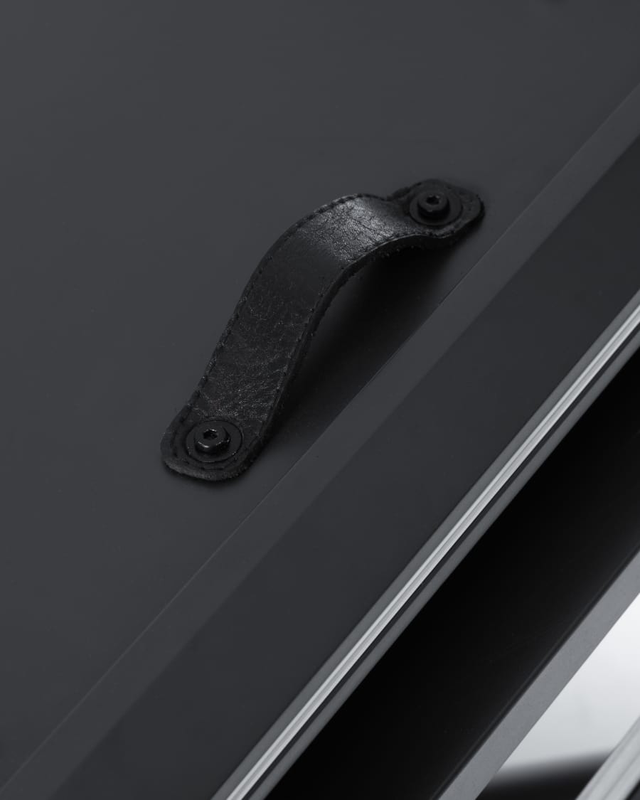 Theone ausziehbarer Tisch Feinsteinzeugplatte weiß schwarze Stahlbeine 160 (210) x 90 cm