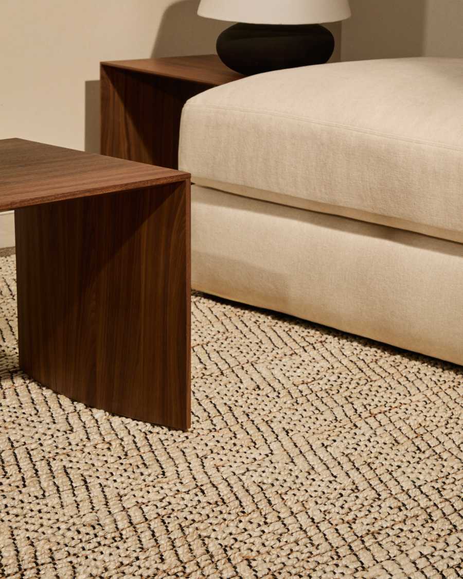 Jute-Jacquardteppich Arpe beige 160 x 230 cm