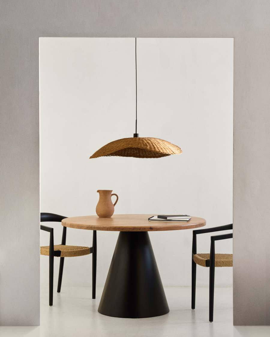 Tavolo rotondo Wilshire in legno massiccio di acacia e gambe in acciaio nero Ø 120 cm