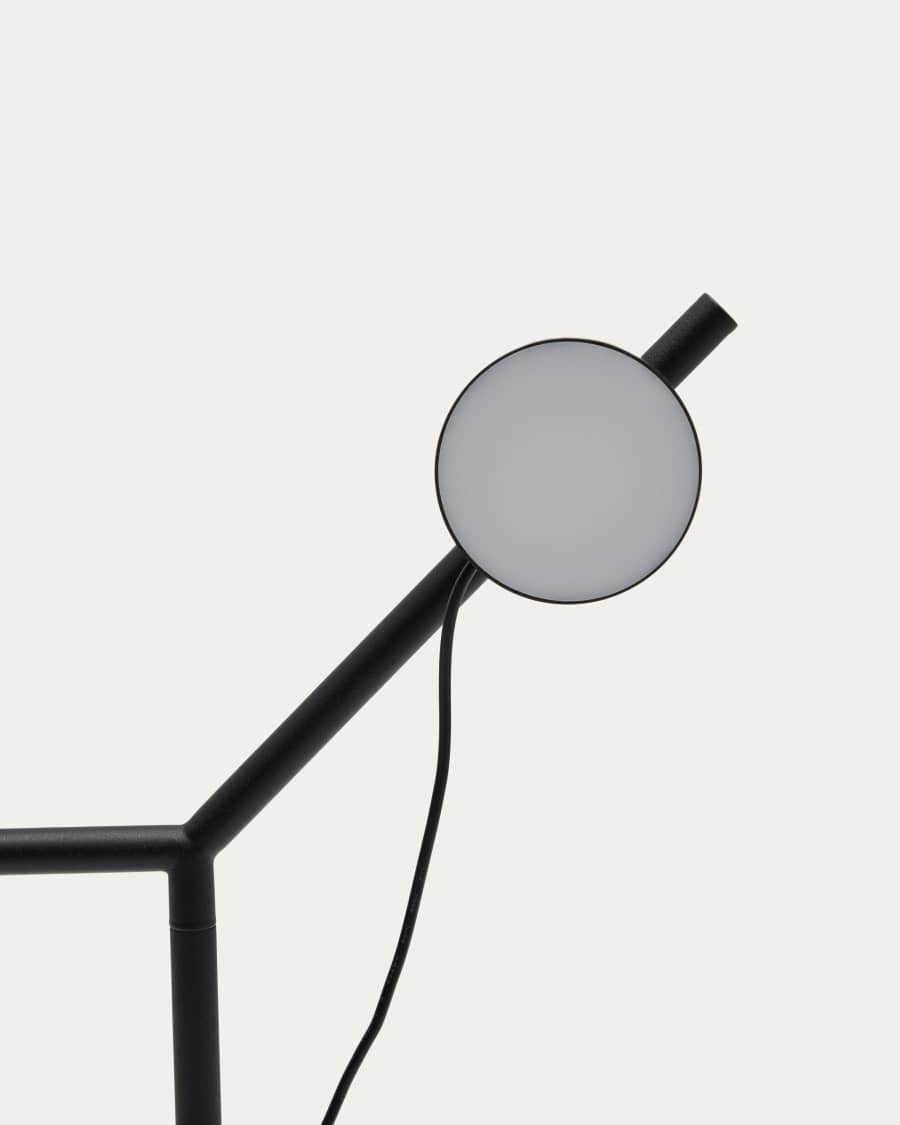 Lampada da tavolo Orey in metallo nero con faretto multiposizione adattatore UK