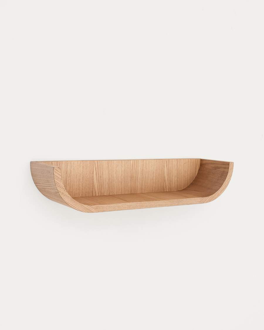 Salaya ash laminated plywood shelf in a natural finish, 60 x 12 cm