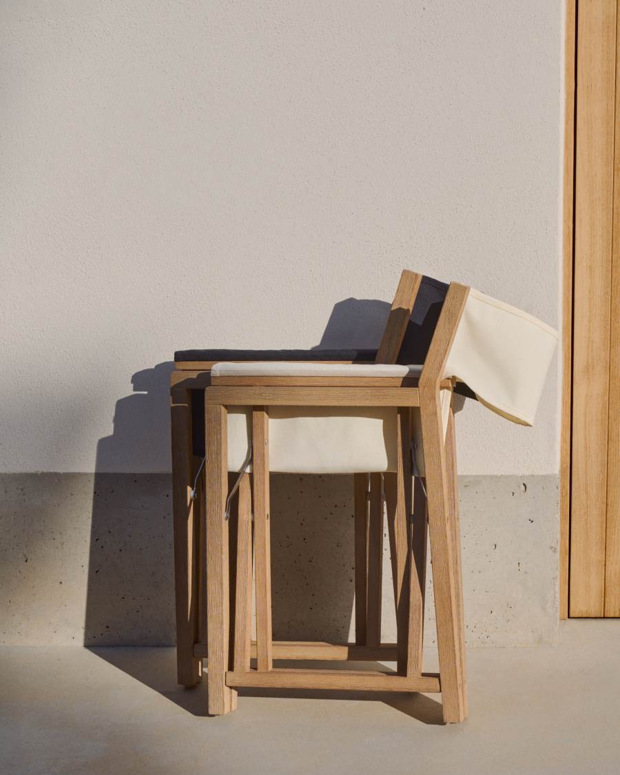 Chaise pliable d’extérieur Vilara blanche en bois d’acacia FSC 100%