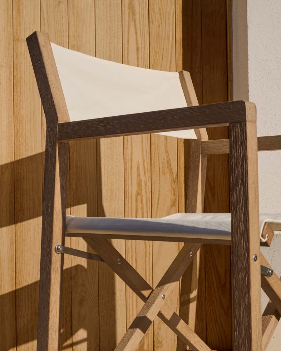 Chaise pliable d’extérieur Vilara blanche en bois d’acacia FSC 100%