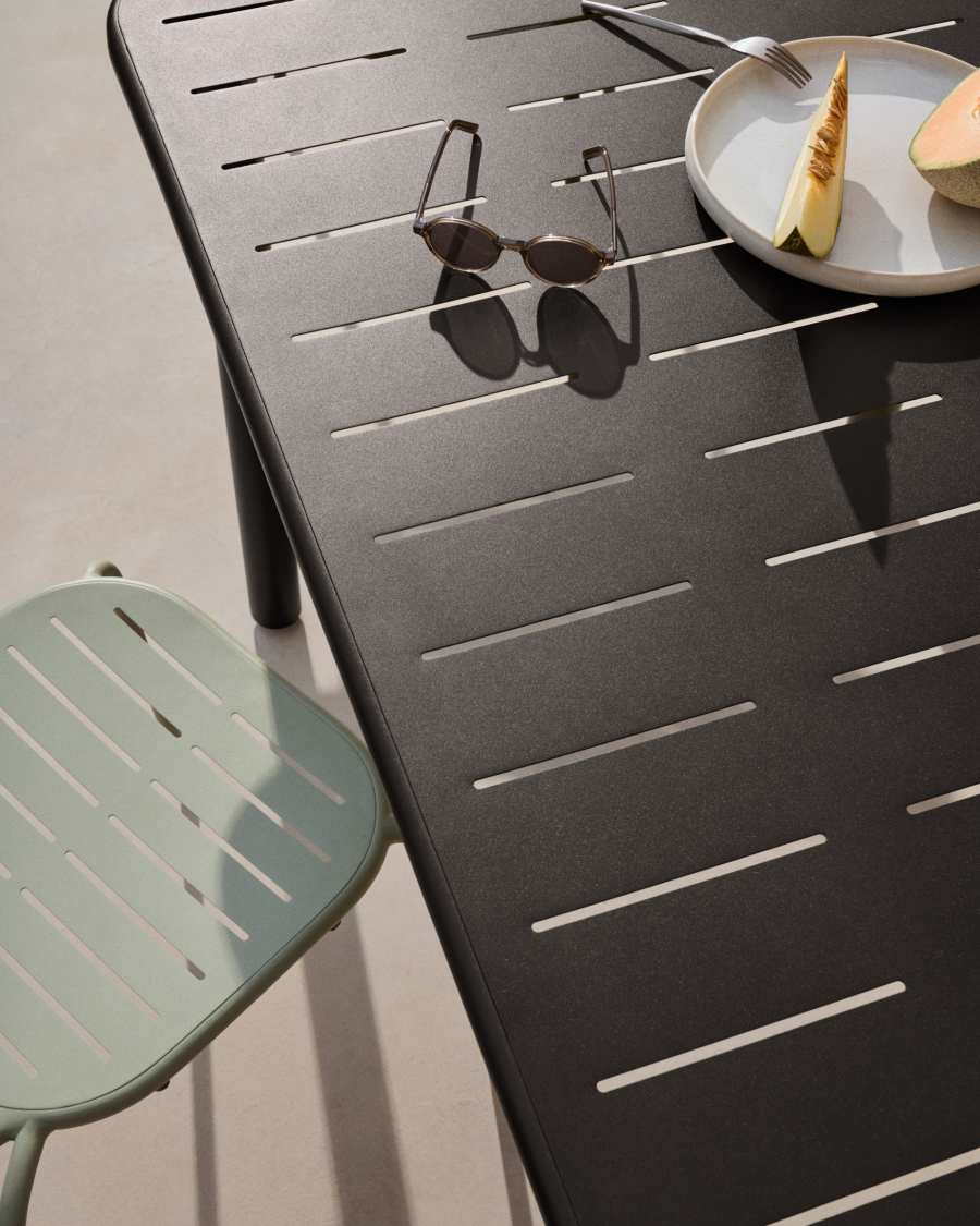 Brai donkergrijze outdoor tafel van gegalvaniseerd staal 180 x 90 cm