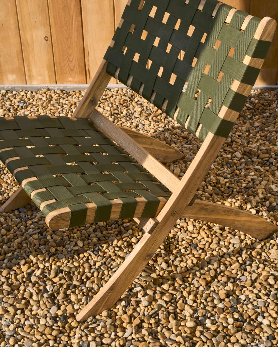 FSC 100% green cord and solid acacia wood Chabeli folding chair