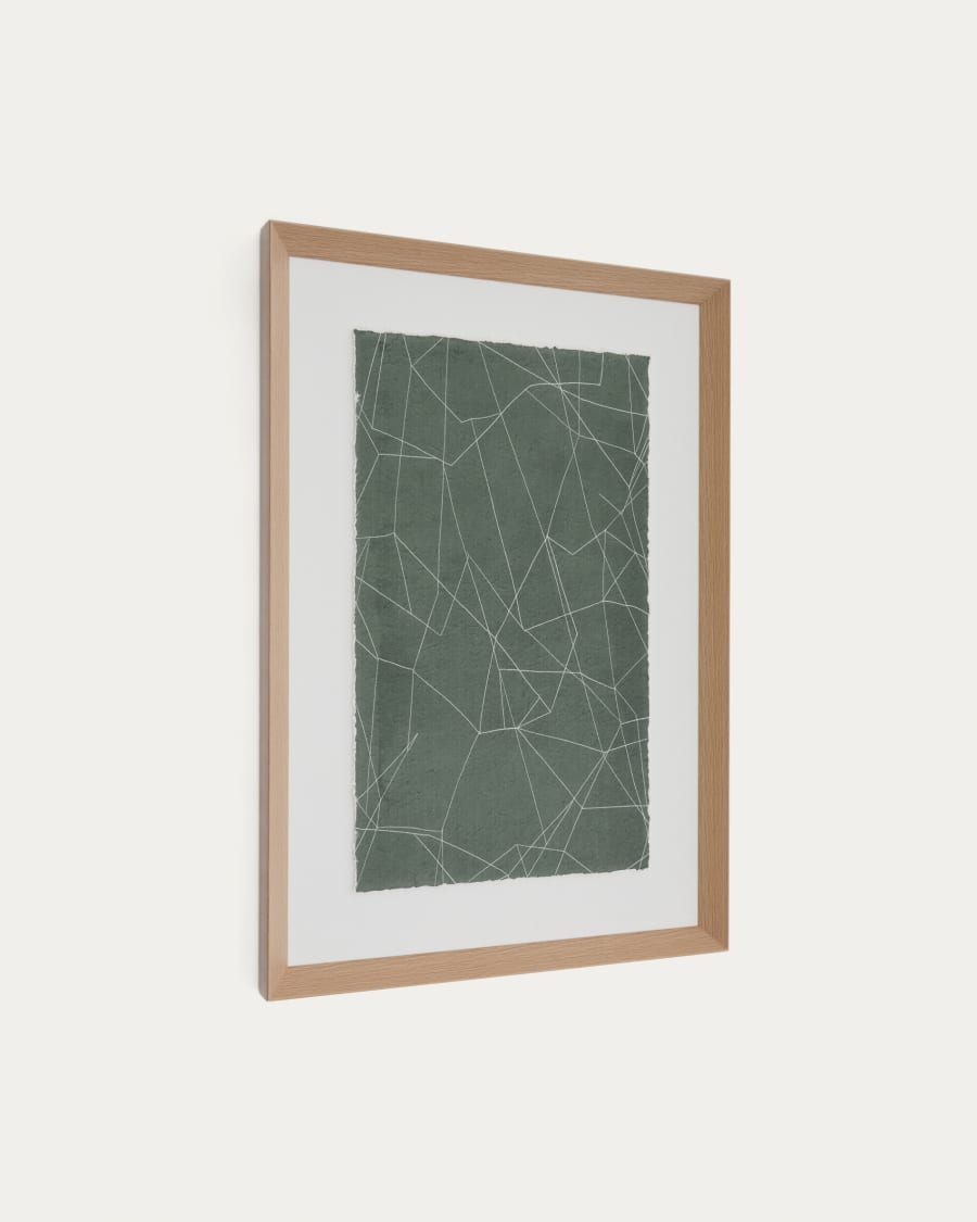 Durkan abstract picture on green recycled paper 100 x 70cm