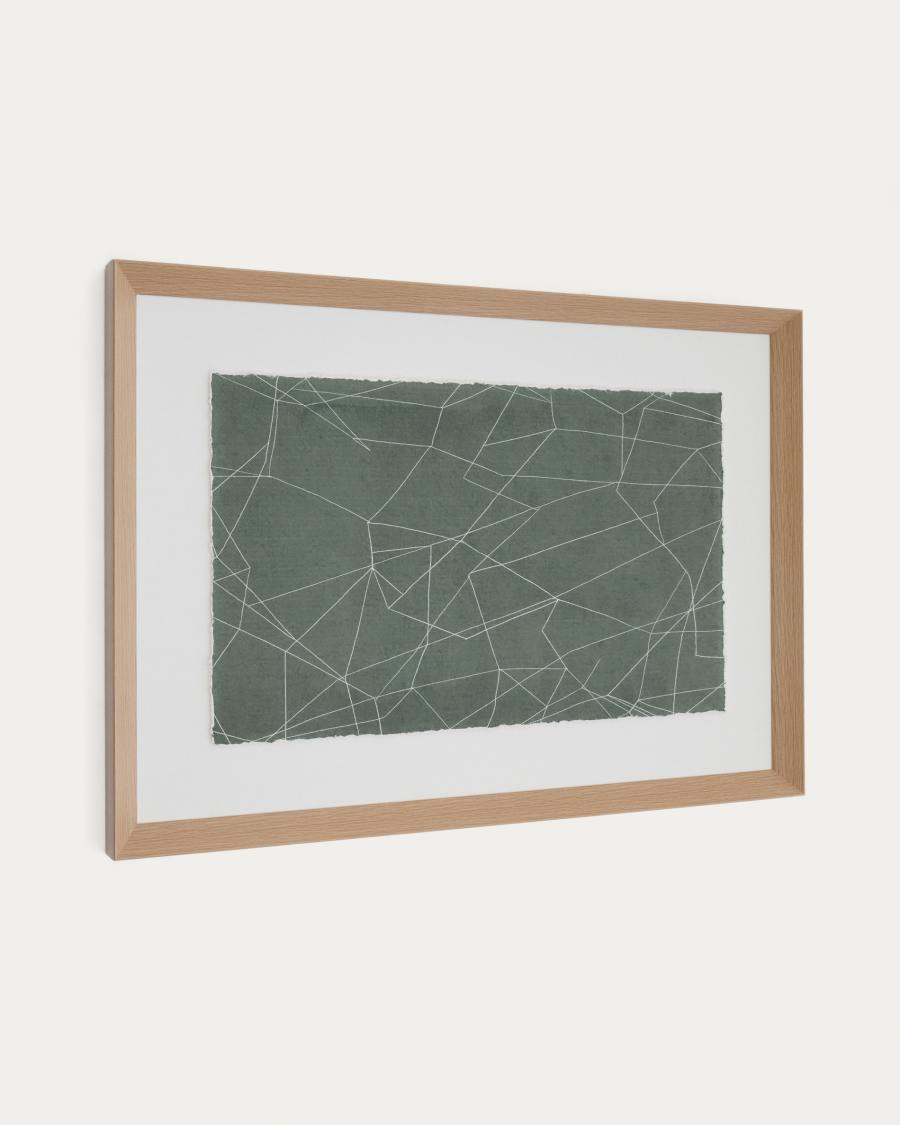 Durkan abstract picture on green recycled paper 100 x 70cm
