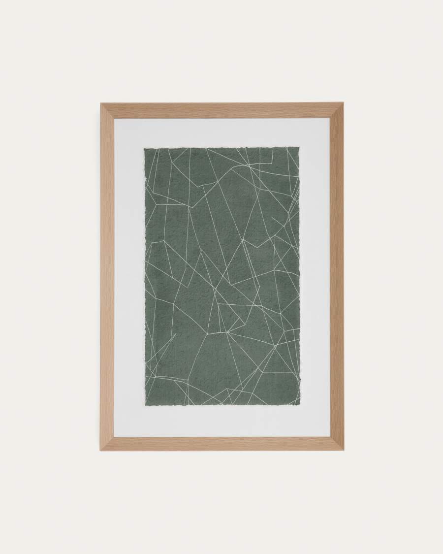 Durkan abstract picture on green recycled paper 100 x 70cm