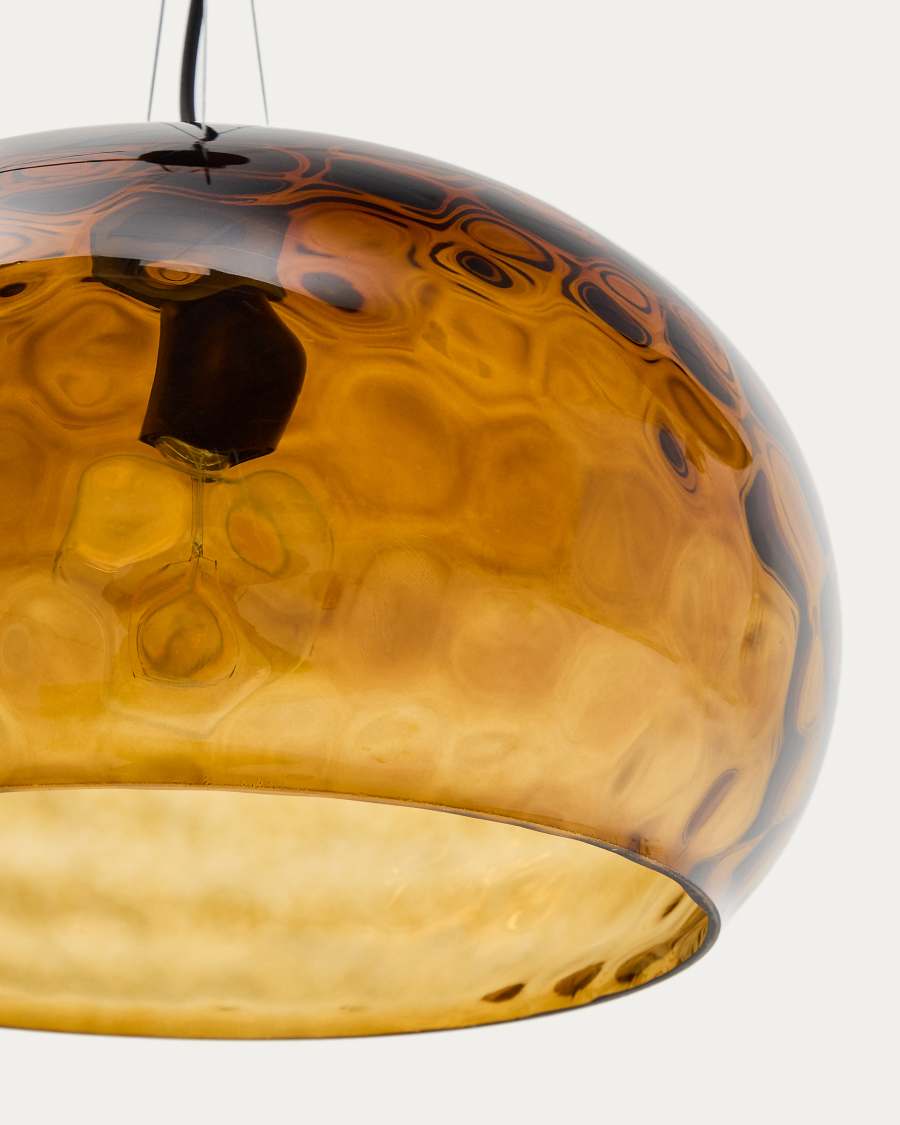 Balma brown glass ceiling lamp, Ø 40 cm