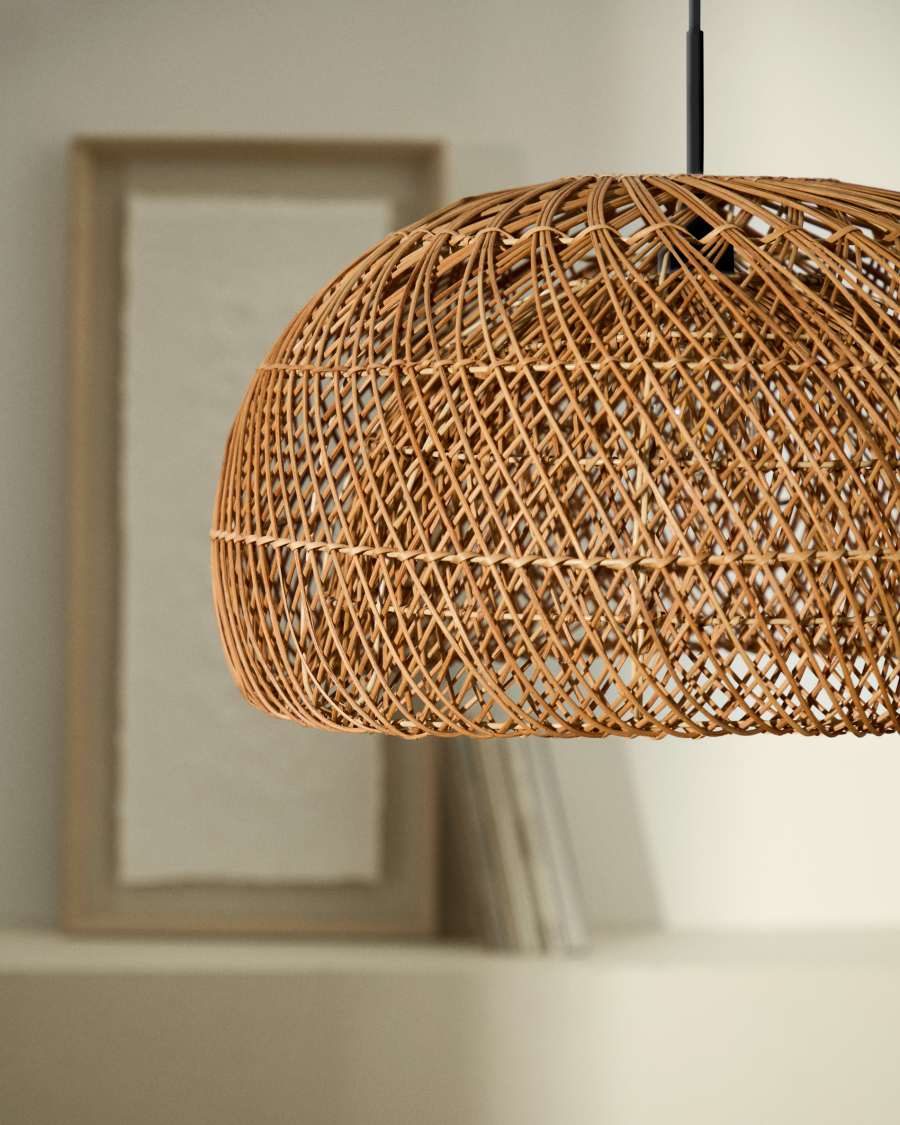 Lampenschirm für Deckenleuchte Isora aus Rattan mit Finish in natürlichem Farbton Ø 60 cm