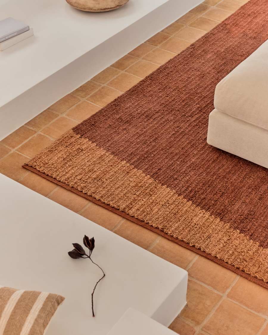 Mandi terracotta jute rug 200 x 300cm