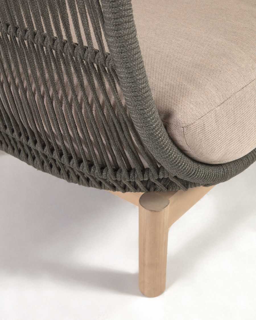 Catalina 3 seater sofa made with green cord and solid acacia wood, 170 cm FSC 100%