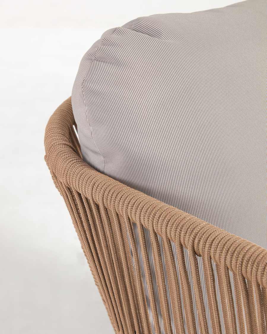 Catalina 3 seater sofa made with beige cord and solid acacia wood, 170 cm FSC 100%