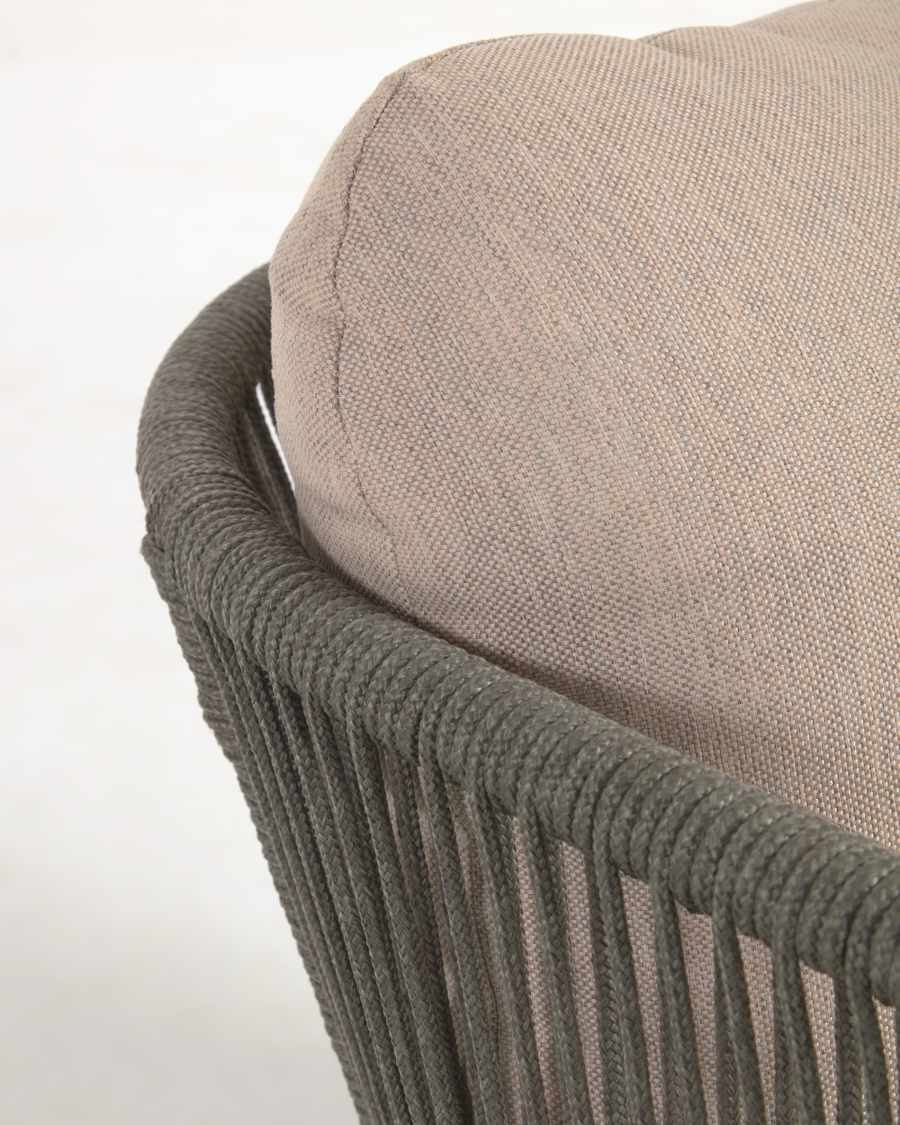 Catalina 3 seater sofa made with green cord and solid acacia wood, 170 cm FSC 100%