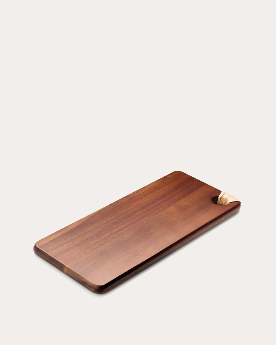 Sardis serving board in FSC 100% acacia wood and rattan 35 x 15 cm