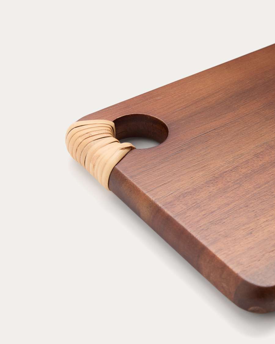 Sardis serving board in FSC 100% acacia wood and rattan 35 x 15 cm