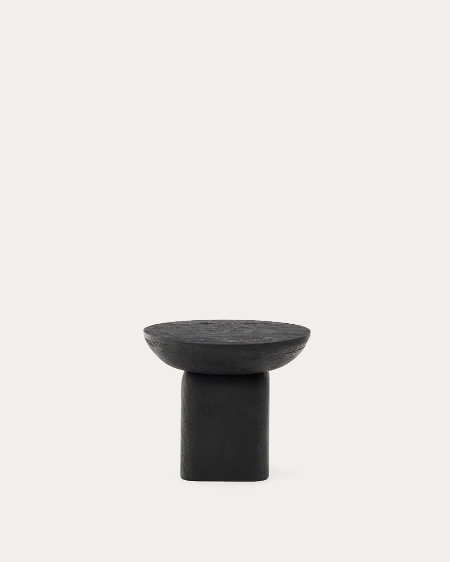 Ovak side table in solid acacia wood with black finish FSC 100% Ø50cm