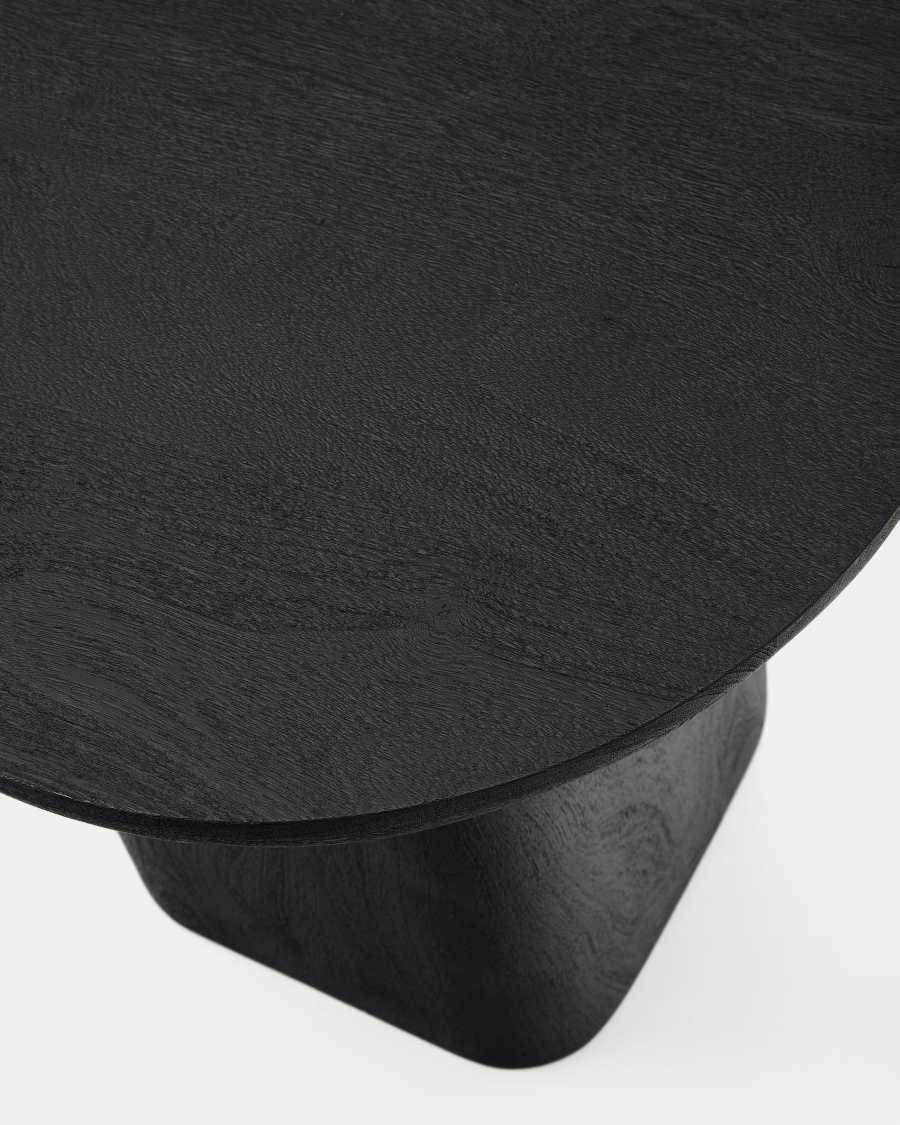 Ovak side table in solid acacia wood with black finish FSC 100% Ø50cm