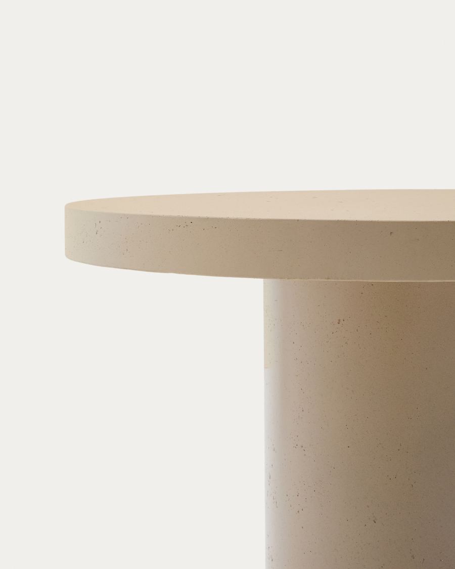 Runder Tisch Aiguablava aus Zement in Beige Ø 90 cm