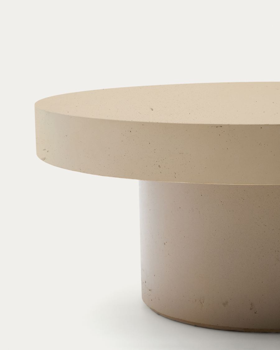 Couchtisch Aiguablava aus Zement in Beige Ø 90 cm