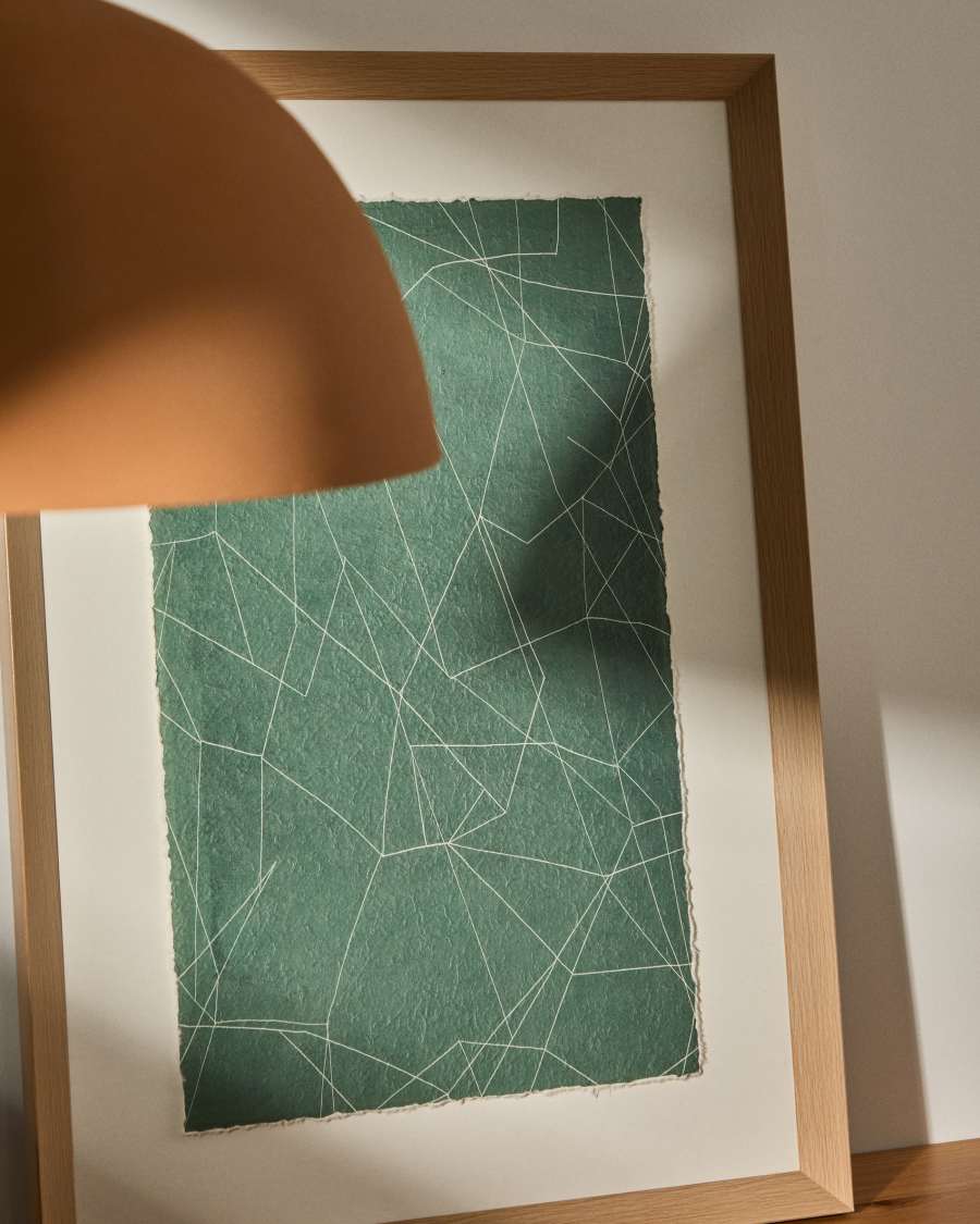 Durkan abstract picture on green recycled paper 100 x 70cm