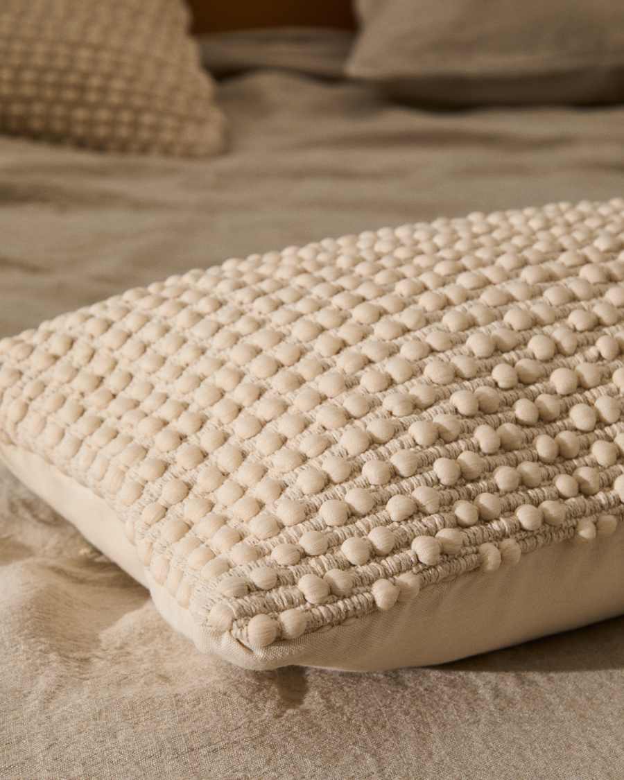 Mascarell white cotton and polyester cushion cover 40 x 60 cm