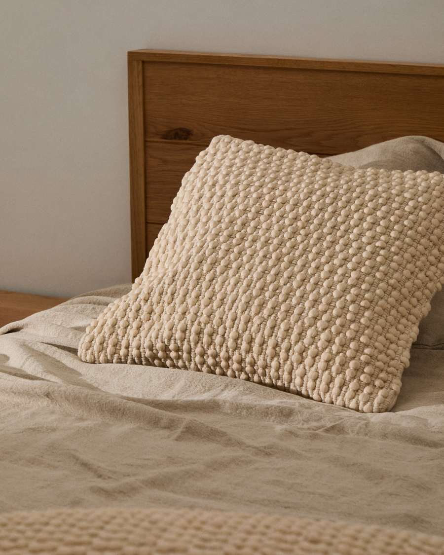 Mascarell white cotton and polyester cushion cover 50 x 50 cm