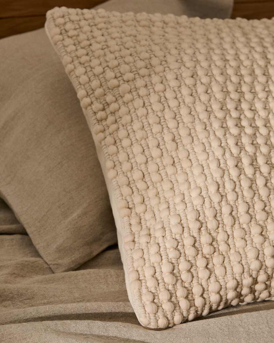 Mascarell white cotton and polyester cushion cover 50 x 50 cm