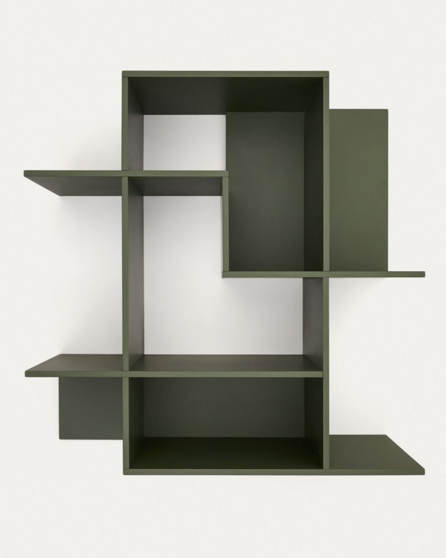Ina modular shelving unit in green lacquered MDF 80 x 80cm FSC 100%