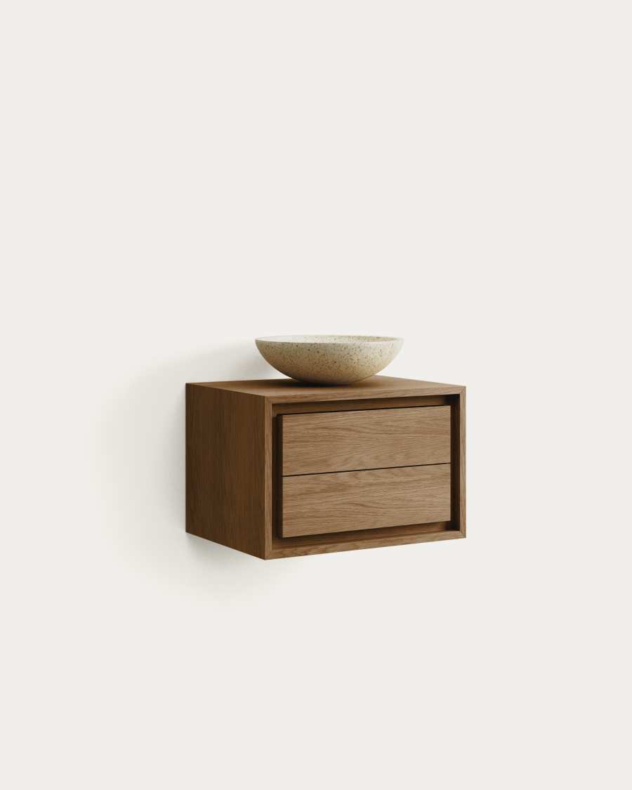 Kenta bathroom furniture in solid teak wood with a natural finish,  60 x 45 cm