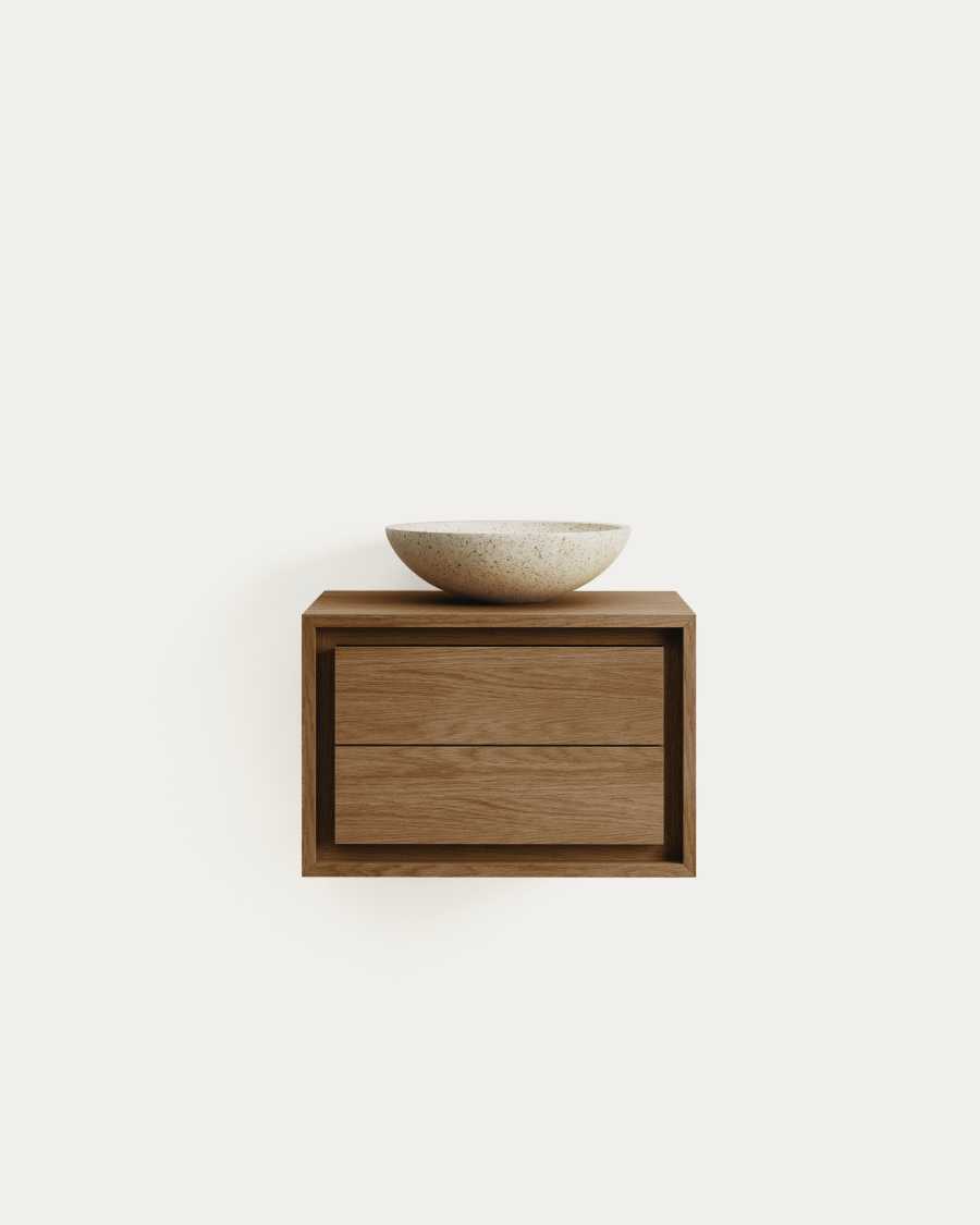 Kenta bathroom furniture in solid teak wood with a natural finish,  60 x 45 cm