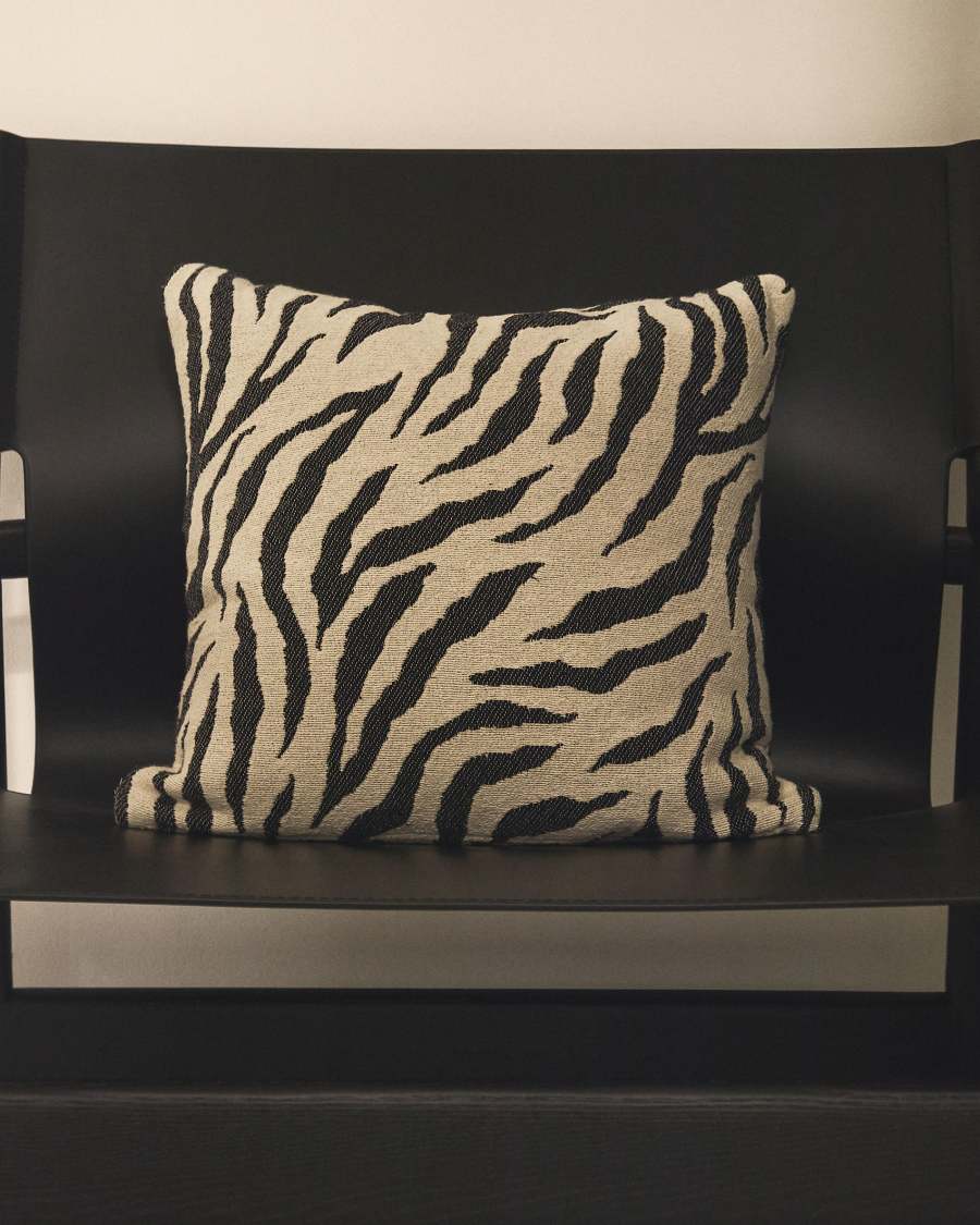 Meluni jacquard kussenhoes van katoen met zebrastrepen 45 x 45 cm
