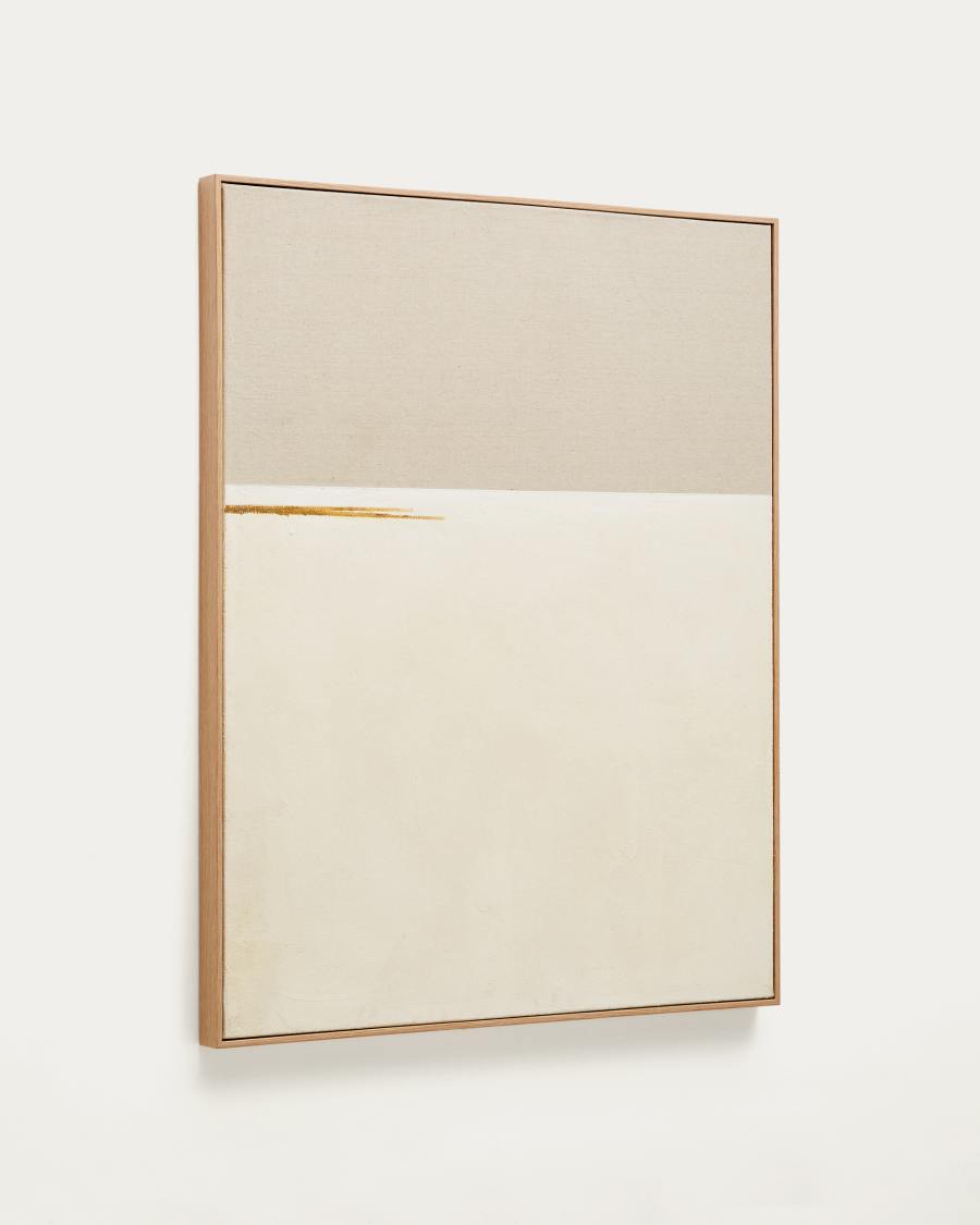 Salin abstract painting with a horizontal linen stripe 80 x 100 cm