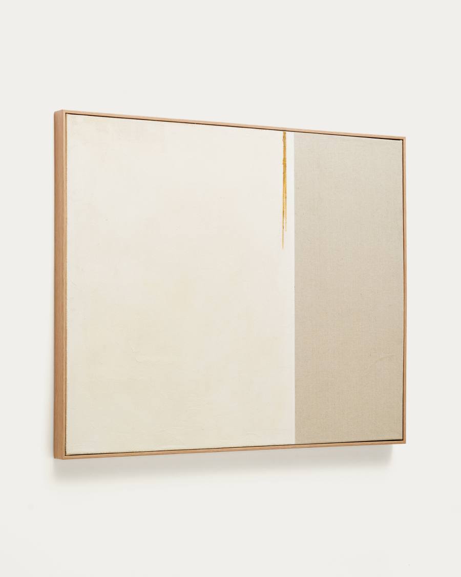 Salin abstract painting with a horizontal linen stripe 80 x 100 cm