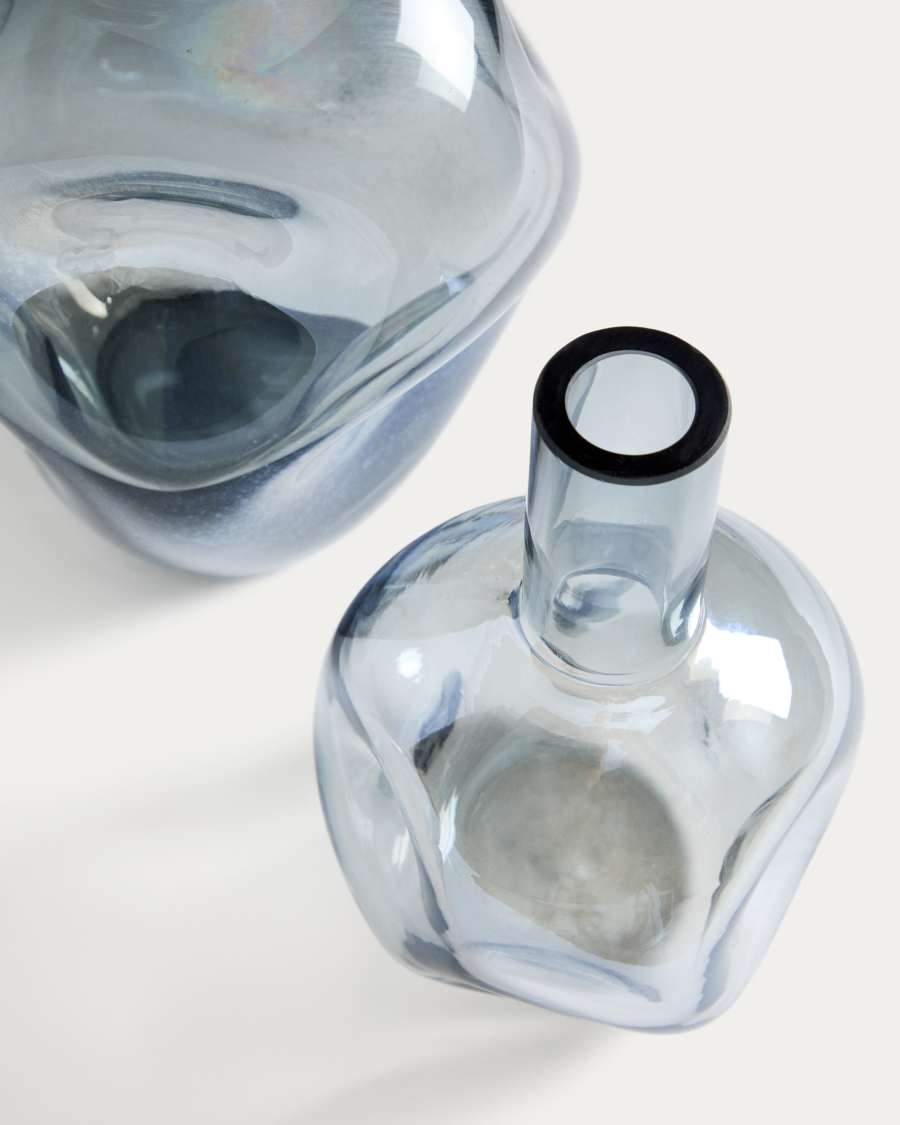 Vaas Olivet van blauw glas 32,5 cm