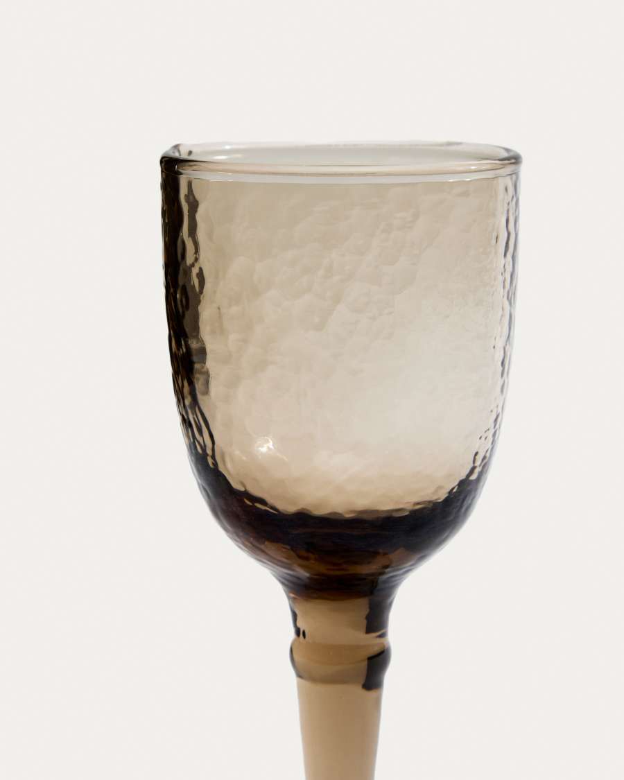 Vinea wine glass made of brown recycled glass
