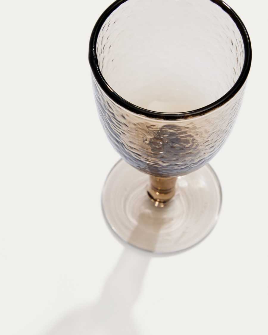 Vinea wine glass made of brown recycled glass
