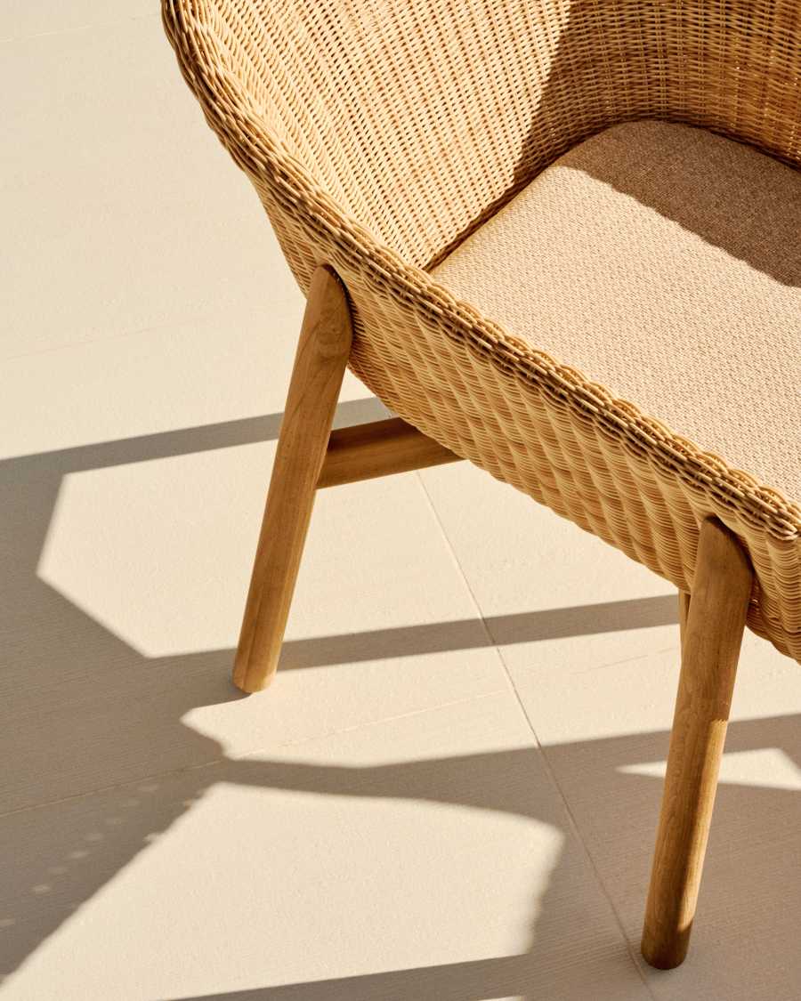 Galea chair in FSC 100% solid teak wood and synthetic rattan