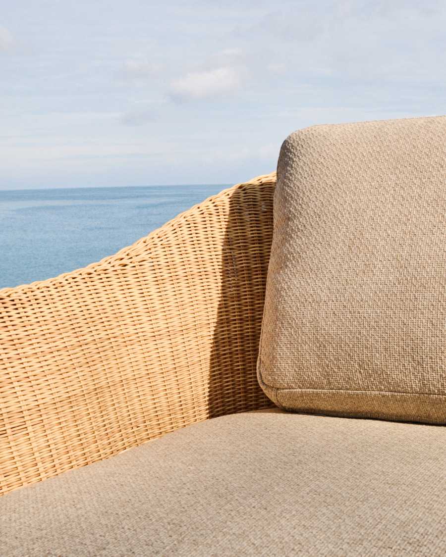 Galea armchair in FSC 100% solid teak wood and synthetic rattan