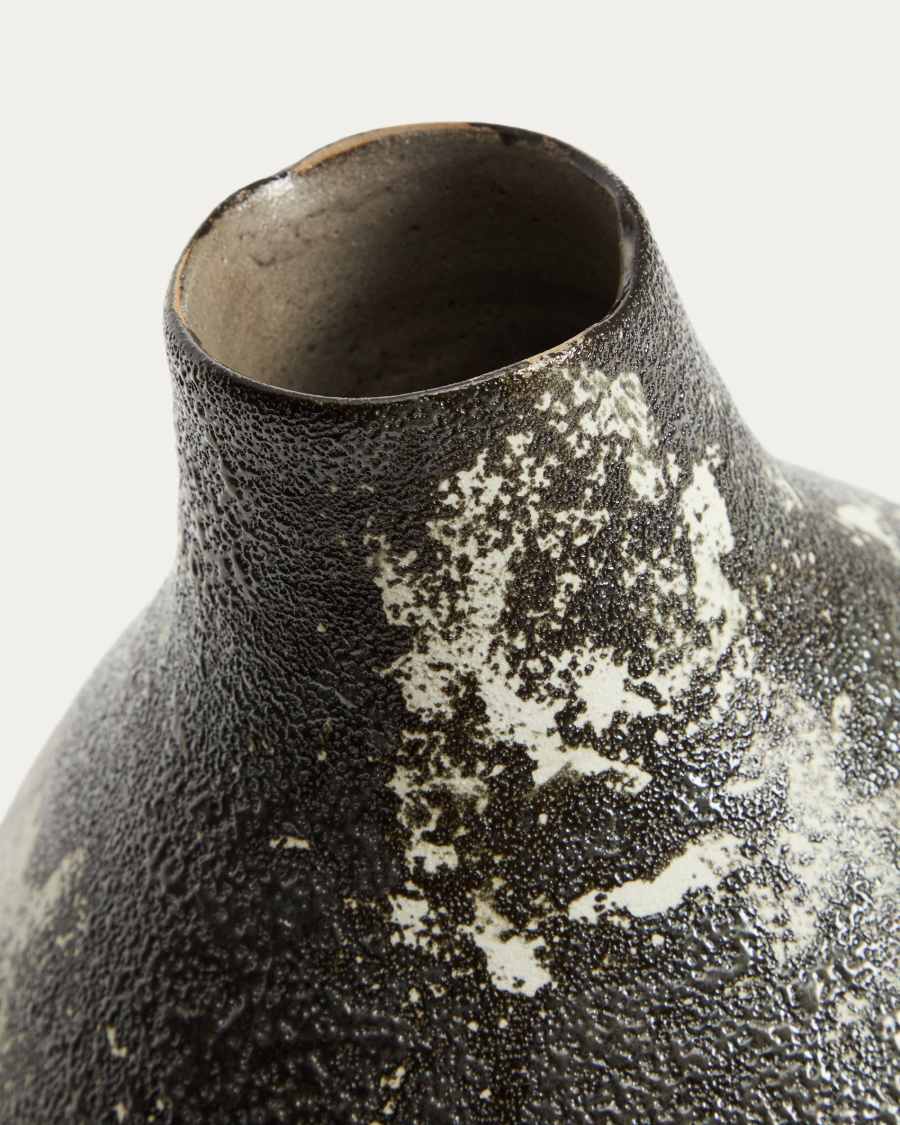 Orelin ceramic vase in black and white 30 cm