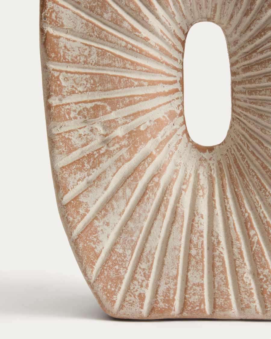 Valura vase in pink and beige papier-mâché 31 cm