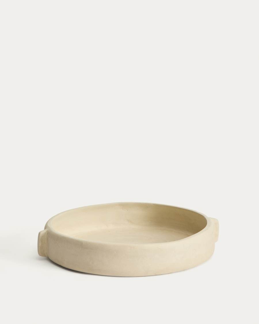 Schale Mireni aus Pappmaché in Beige Ø 31 cm