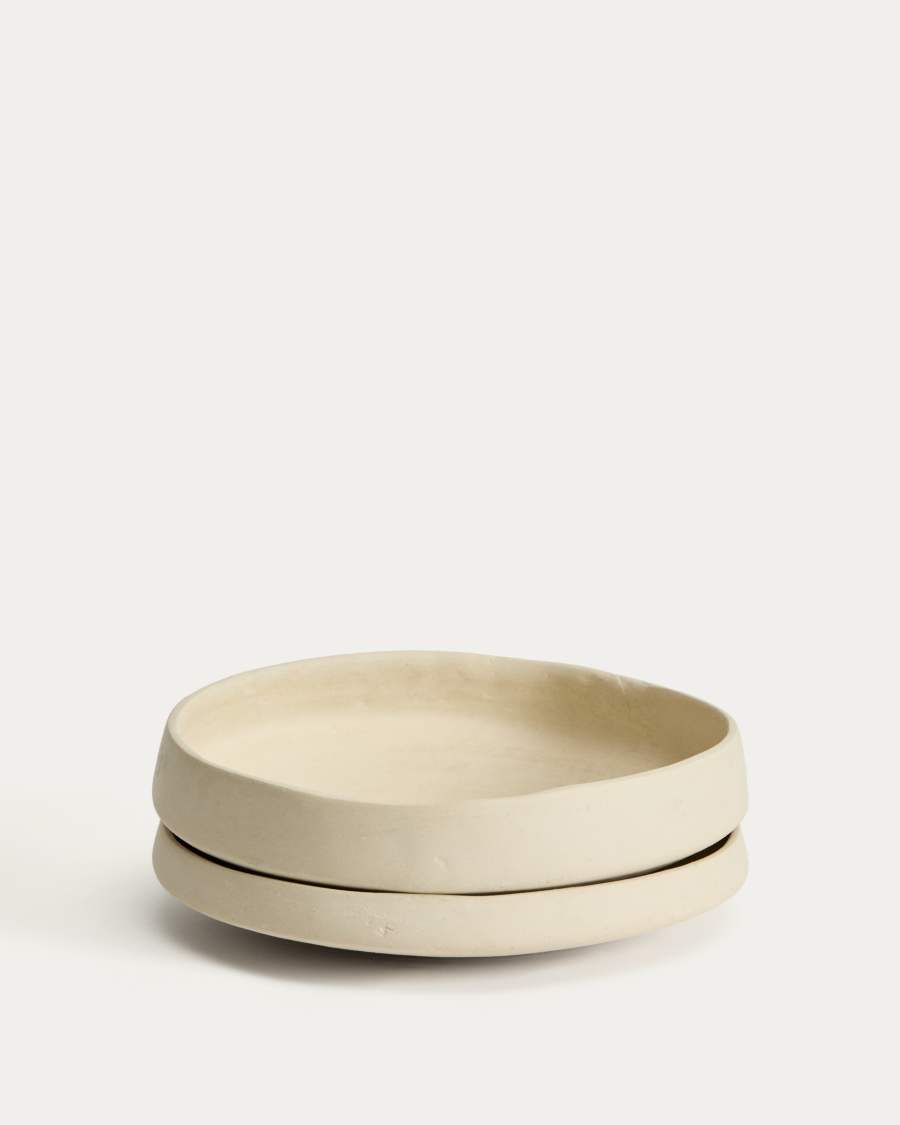 Centre de table Mireni en papier mâché beige Ø 29 cm