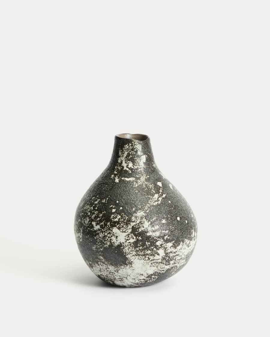 Orelin ceramic vase in black and white 30 cm