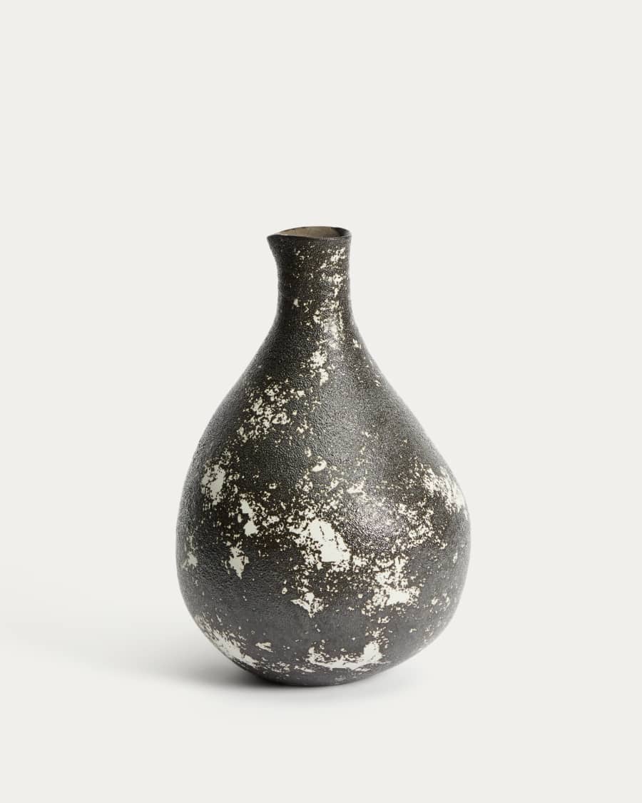 Orelin ceramic vase in black and white 39 cm