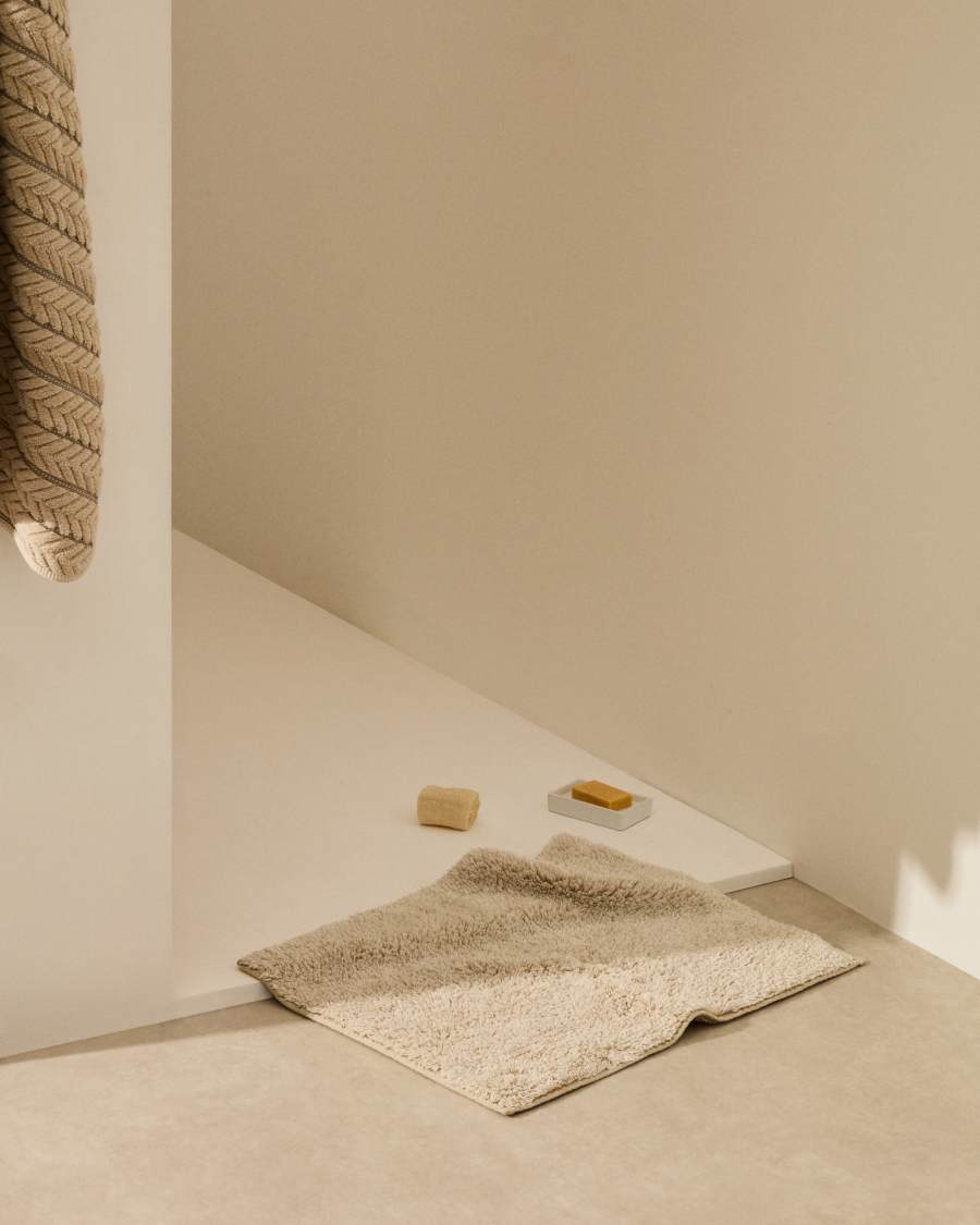 Coper beige cotton bathmat, 50 x 70 cm