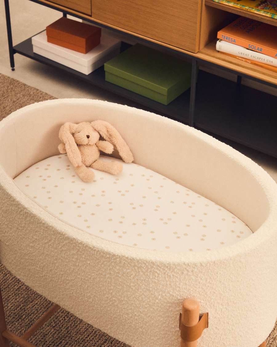 100% cotton, sun print, bottom sheet for Olna Moses basket 40 x 75 cm