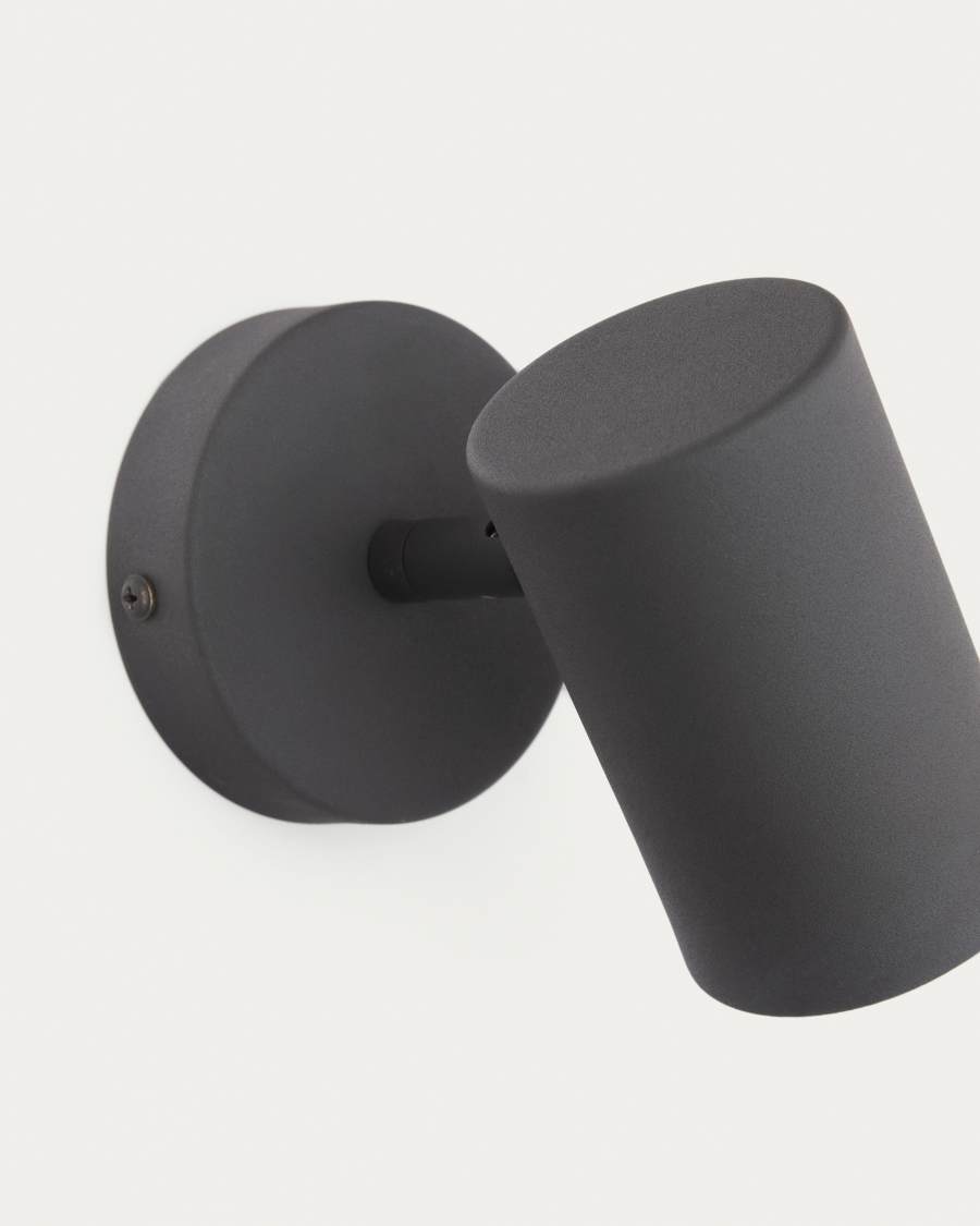 Φωτιστικό τοίχου Manie από μέταλλο με μαύρο φινίρισμα με εφέ χυτοσιδήρου