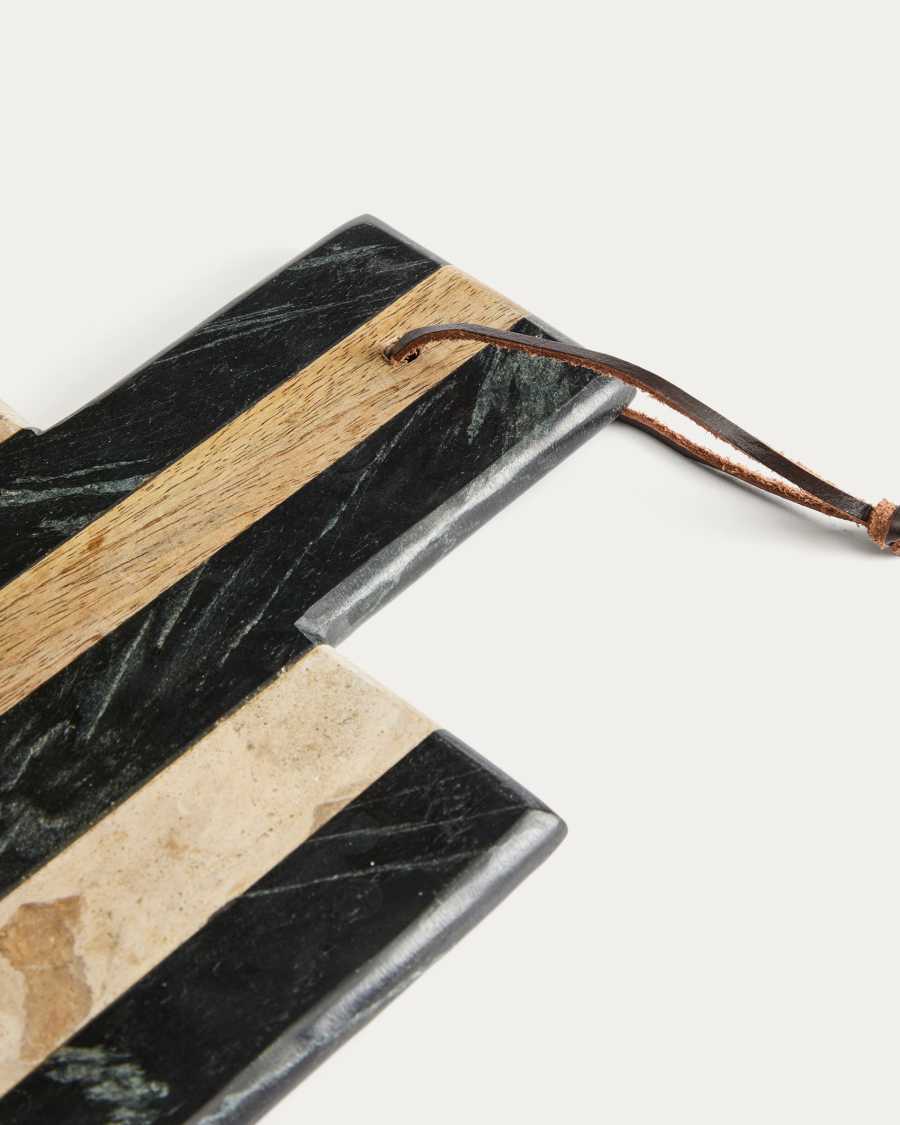 Surne serving board in black, brown and beige marble 30 x 23 cm