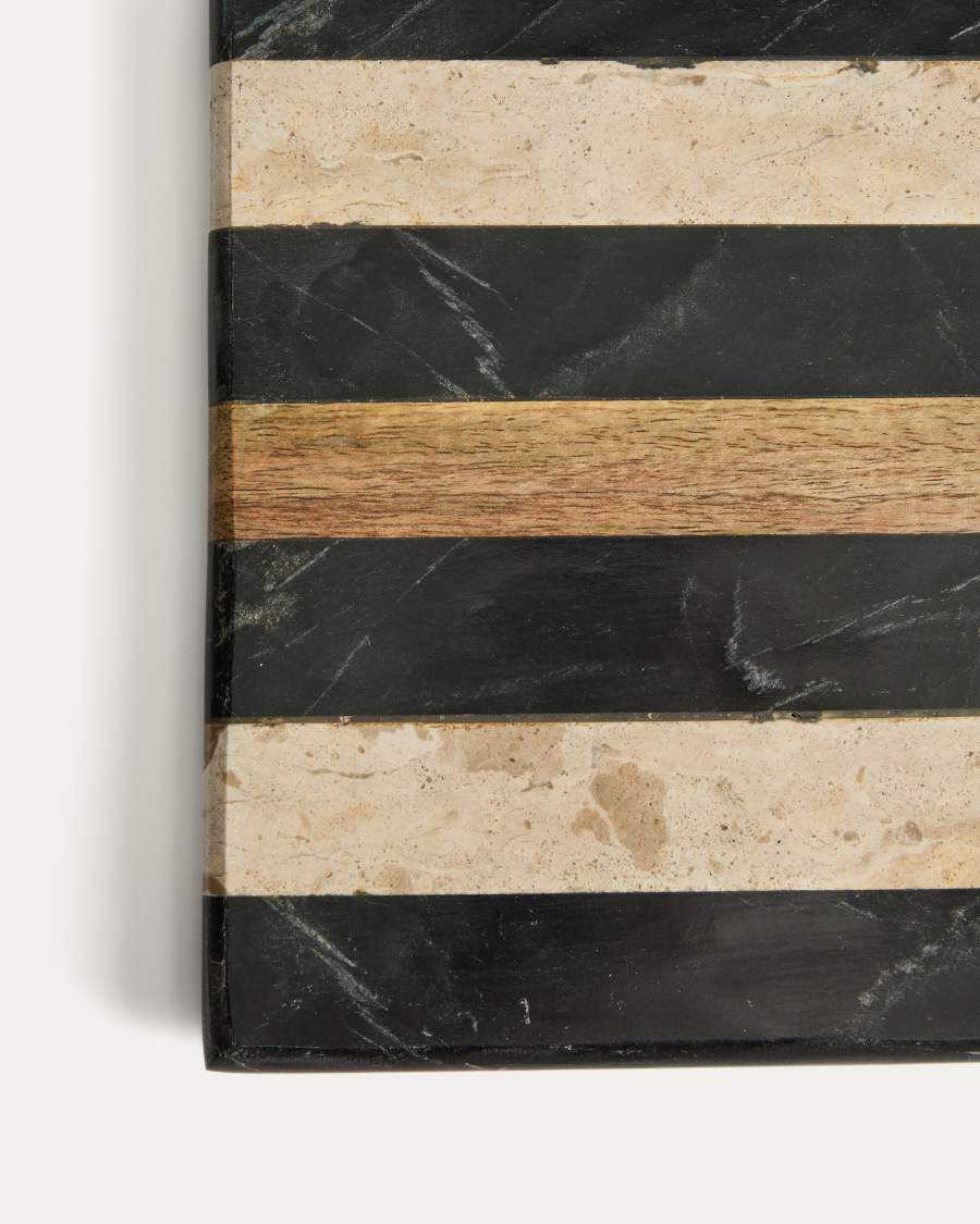 Surne serving board in black, brown and beige marble 30 x 23 cm